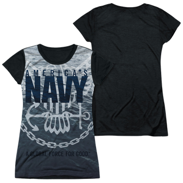U.S. Navy Force For Good - Juniors Black Back T-Shirt Juniors Black Back T-Shirt U.S. Navy   