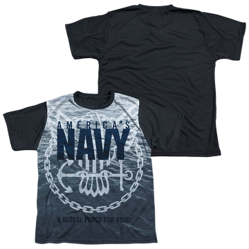 U.S. Navy Force For Good - Youth Black Back T-Shirt Youth Black Back T-Shirt (Ages 8-12) U.S. Navy   