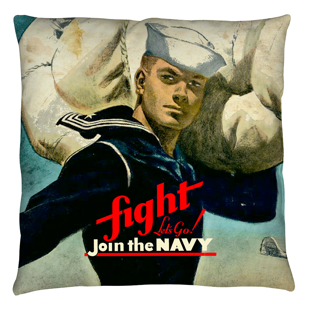 Navy Fight Lets Go Throw Pillow Throw Pillows U.S. Navy   