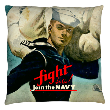 Navy Fight Lets Go Throw Pillow Throw Pillows U.S. Navy   