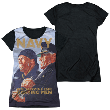 U.S. Navy Long Gaze - Juniors Black Back T-Shirt Juniors Black Back T-Shirt U.S. Navy   