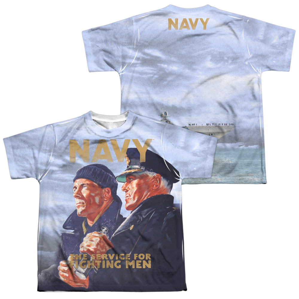 U.S. Navy Long Gaze (Front/Back Print) - Youth All-Over Print T-Shirt Youth All-Over Print T-Shirt (Ages 8-12) U.S. Navy   