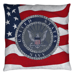 Navy Flag Seal Throw Pillow Throw Pillows U.S. Navy   