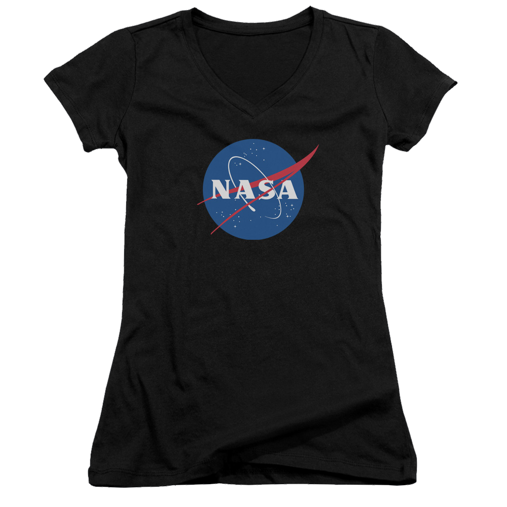 NASA Meatball Logo - Juniors V-Neck T-Shirt Juniors V-Neck T-Shirt NASA   