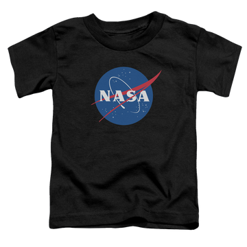 Black toddler t-shirt with NASA Meatball Logo graphic