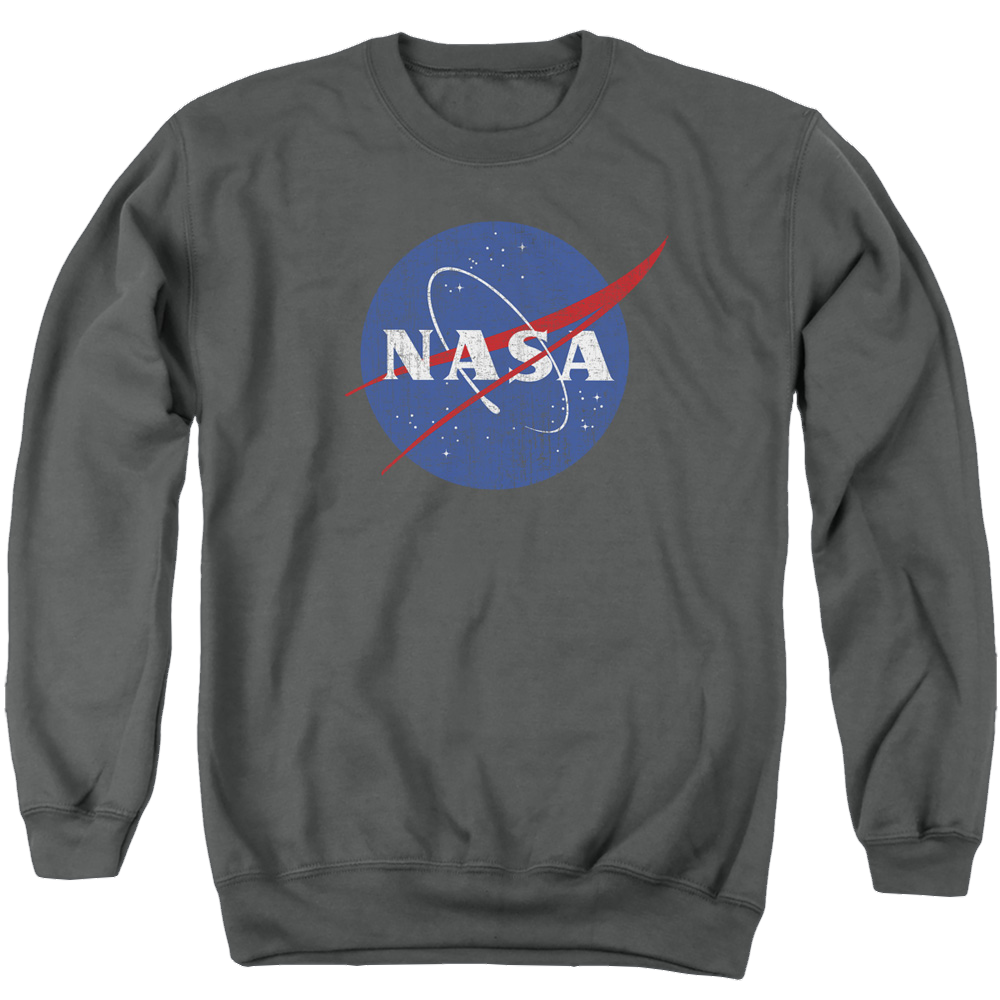 NASA Meatball Logo Distressed - Men's Crewneck Sweatshirt Men's Crewneck Sweatshirt NASA   