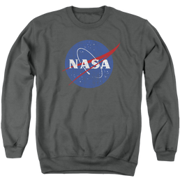 NASA Meatball Logo Distressed - Men's Crewneck Sweatshirt Men's Crewneck Sweatshirt NASA   