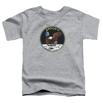 Athletic heather kid's t-shirt for ages 4 to 7 with NASA Apollo 11 graphic