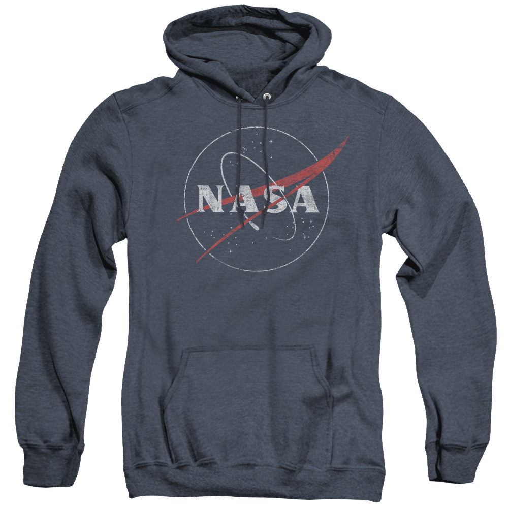 Nasa Distressed Logo - Heather Pullover Hoodie Heather Pullover Hoodie NASA   