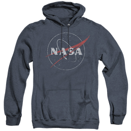 Nasa Distressed Logo - Heather Pullover Hoodie Heather Pullover Hoodie NASA   