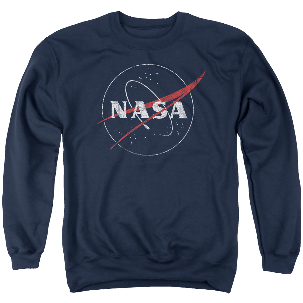 NASA Distressed Logo Men's Crewneck Sweatshirt Men's Crewneck Sweatshirt NASA   