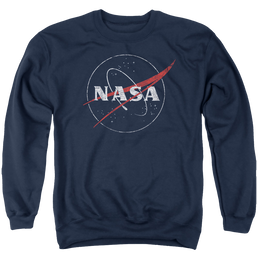NASA Distressed Logo Men's Crewneck Sweatshirt Men's Crewneck Sweatshirt NASA   