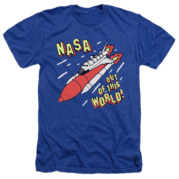 Royal men's heather t-shirt with NASA Out Of This World graphic