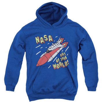 Royal youth hoodie for ages 8 to 12 with NASA Out Of This World graphic