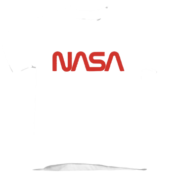 White kid's t-shirt for ages 4 to 7 with NASA Worm Logo graphic