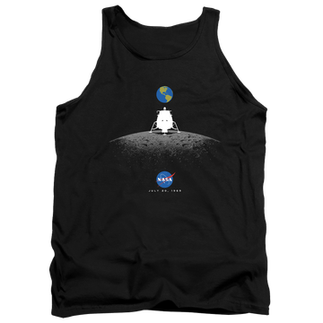 Black men's tank with NASA Moon Landing Simple graphic