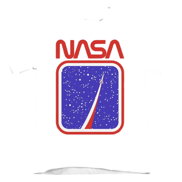 White kid's t-shirt for ages 4 to 7 with NASA To The Stars graphic