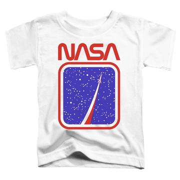 White toddler t-shirt with NASA To The Stars graphic