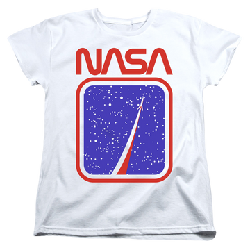 White women's t-shirt with NASA To The Stars graphic