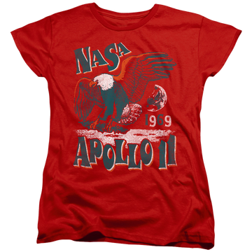 Red women's t-shirt with NASA Apollo 11 graphic