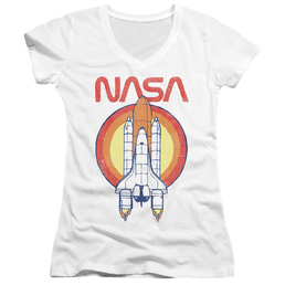 Nasa Shuttle Circle - Juniors V-Neck T-Shirt Juniors V-Neck T-Shirt NASA   