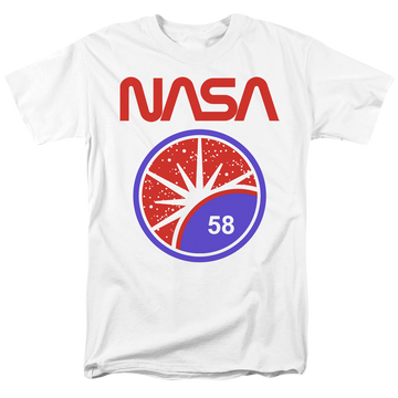 White men's regular fit t-shirt with NASA Stars graphic