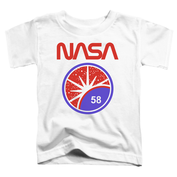 White toddler t-shirt with NASA Stars graphic