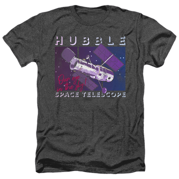 Charcoal men's heather t-shirt with NASA Eye In The Sky graphic