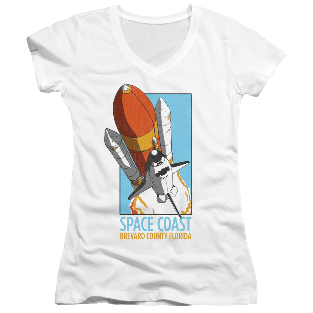Nasa Space Coast - Juniors V-Neck T-Shirt Juniors V-Neck T-Shirt NASA   