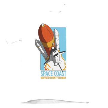 White kid's t-shirt for ages 4 to 7 with NASA Space Coast graphic