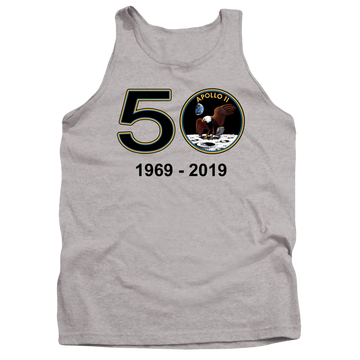 Athletic heather men's tank with NASA Apollo 11 50Th graphic
