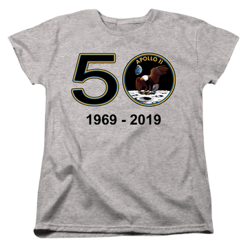 Athletic heather women's t-shirt with NASA Apollo 11 50Th graphic