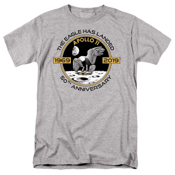 Athletic heather men's regular fit t-shirt with NASA Apollo Circle 50Th graphic