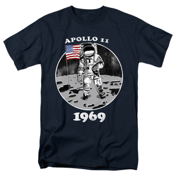 Navy men's regular fit t-shirt with NASA Not Fake graphic