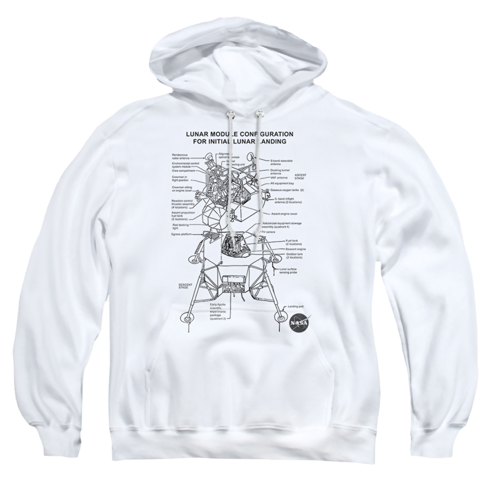 Nasa Lunar Module Digram - Pullover Hoodie Pullover Hoodie NASA   