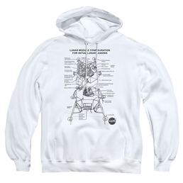 Nasa Lunar Module Digram - Pullover Hoodie Pullover Hoodie NASA   