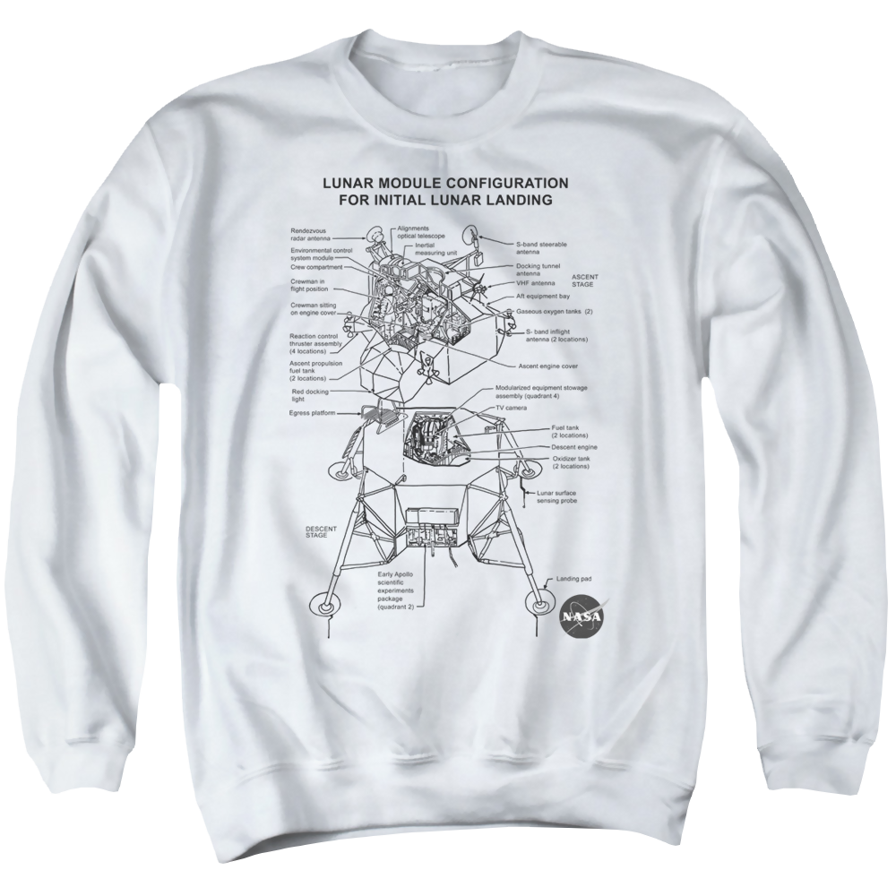 Nasa Lunar Module Digram - Men's Crewneck Sweatshirt Men's Crewneck Sweatshirt NASA   