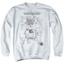 Nasa Lunar Module Digram - Men's Crewneck Sweatshirt Men's Crewneck Sweatshirt NASA   