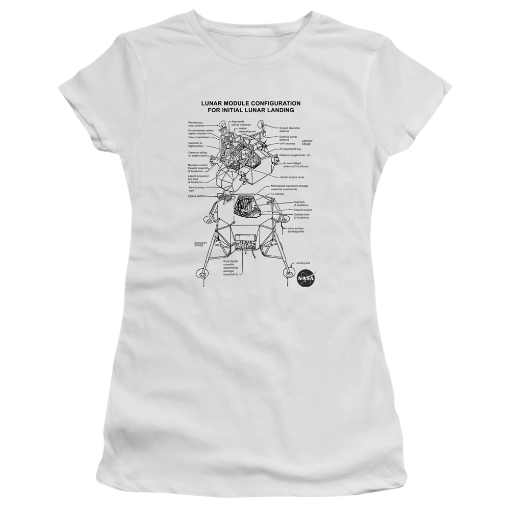 Nasa Lunar Module Digram - Juniors T-Shirt Juniors T-Shirt NASA   