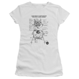 Nasa Lunar Module Digram - Juniors T-Shirt Juniors T-Shirt NASA   