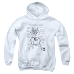 Nasa Lunar Module Digram - Youth Hoodie Youth Hoodie (Ages 8-12) NASA   