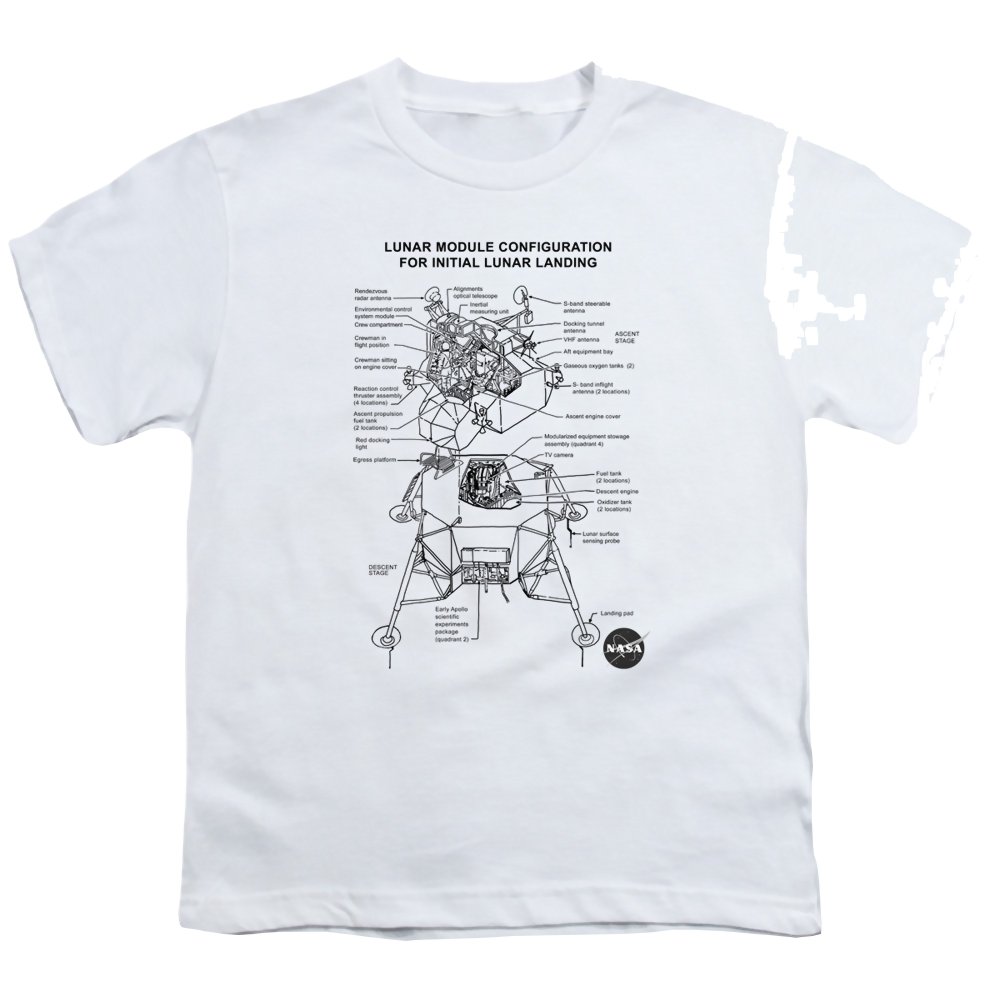Nasa Lunar Module Digram - Youth T-Shirt Youth T-Shirt (Ages 8-12) NASA   