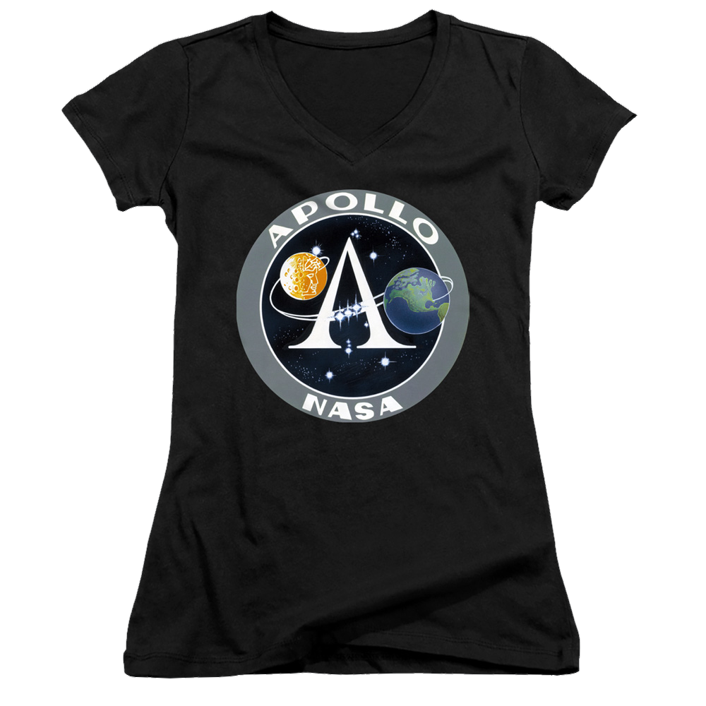 Nasa Apollo Mission Patch - Juniors V-Neck T-Shirt Juniors V-Neck T-Shirt NASA   