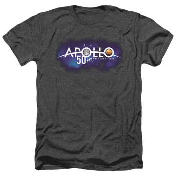 Charcoal men's heather t-shirt with NASA Next Giant Leap graphic