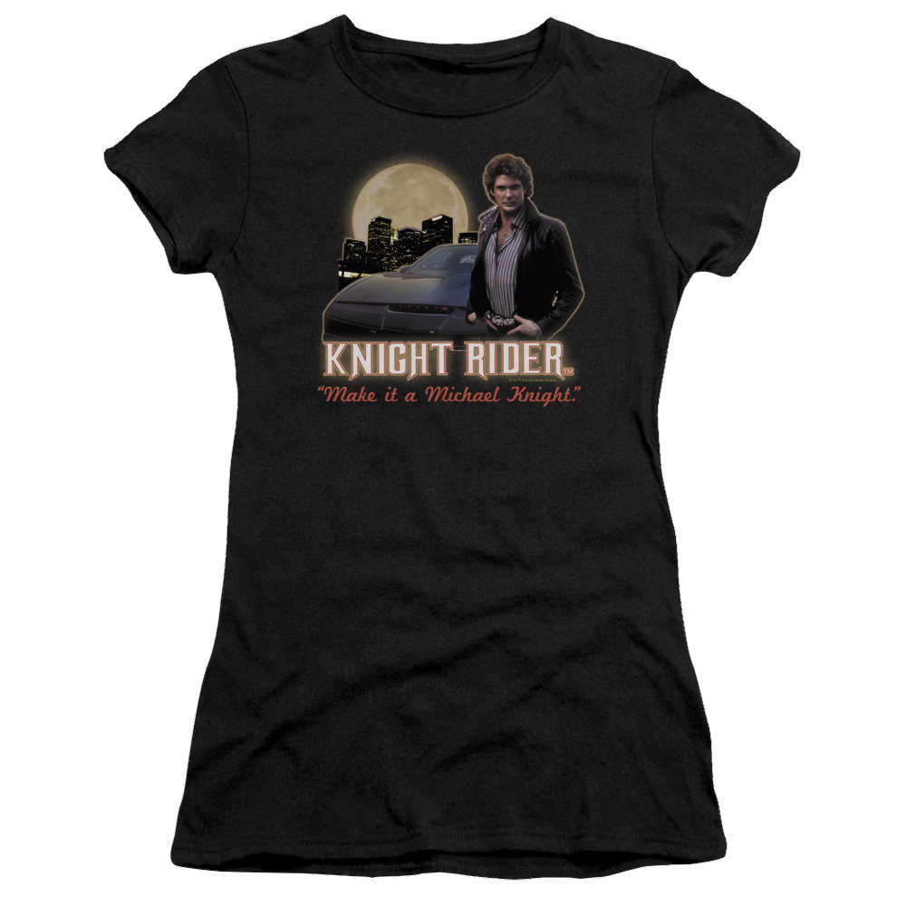 Knight Rider Full Moon - Juniors T-Shirt Juniors T-Shirt Knight Rider   