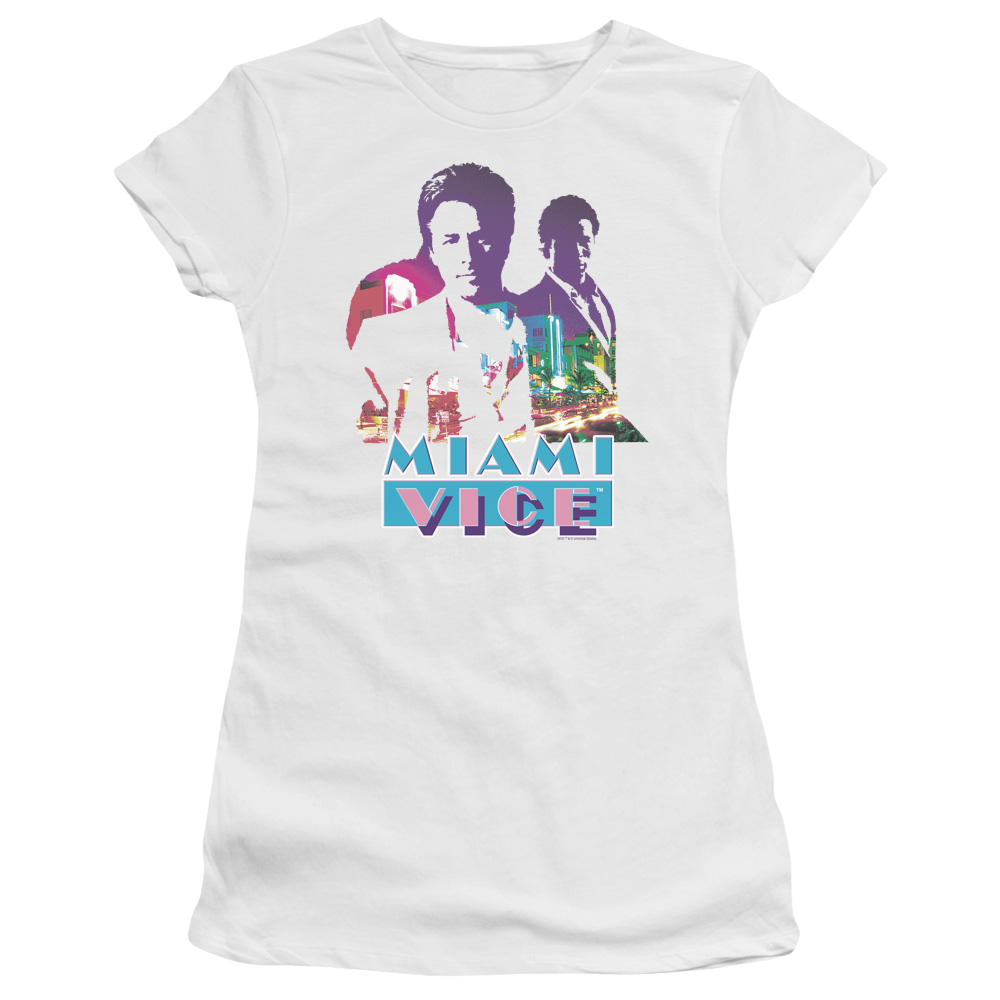 Miami Vice Crockett And Tubbs Juniors T-Shirt Juniors T-Shirt Miami Vice   