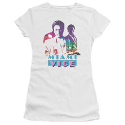Miami Vice Crockett And Tubbs Juniors T-Shirt Juniors T-Shirt Miami Vice   