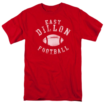 Red men's regular fit t-shirt with Friday Night Lights East Dillon Football graphic
