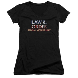 Law and Order: SVU Logo Juniors V-Neck T-Shirt Juniors V-Neck T-Shirt Law & Order   
