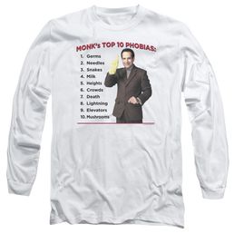Monk Top 10 Phobias - Men's Long Sleeve T-Shirt Men's Long Sleeve T-Shirt Monk   